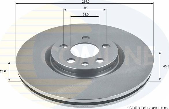 Тормозной диск Comline передний для Fiat Ulysse II 2002-2011. Артикул ADC1546V