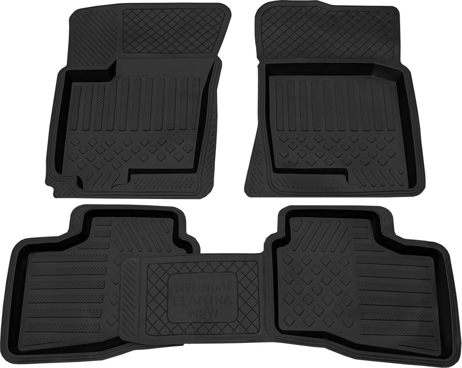 Коврики Rezkon резиновые для салона Hyundai Elantra IV 2007-2011. Артикул 1020015100