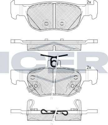 Тормозные колодки Icer. Артикул 182374