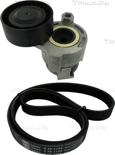 Приводной ремень поликлиновой с роликами (комплект) SKF для Nissan Micra K12 2003-2010. Артикул VKMA 36055