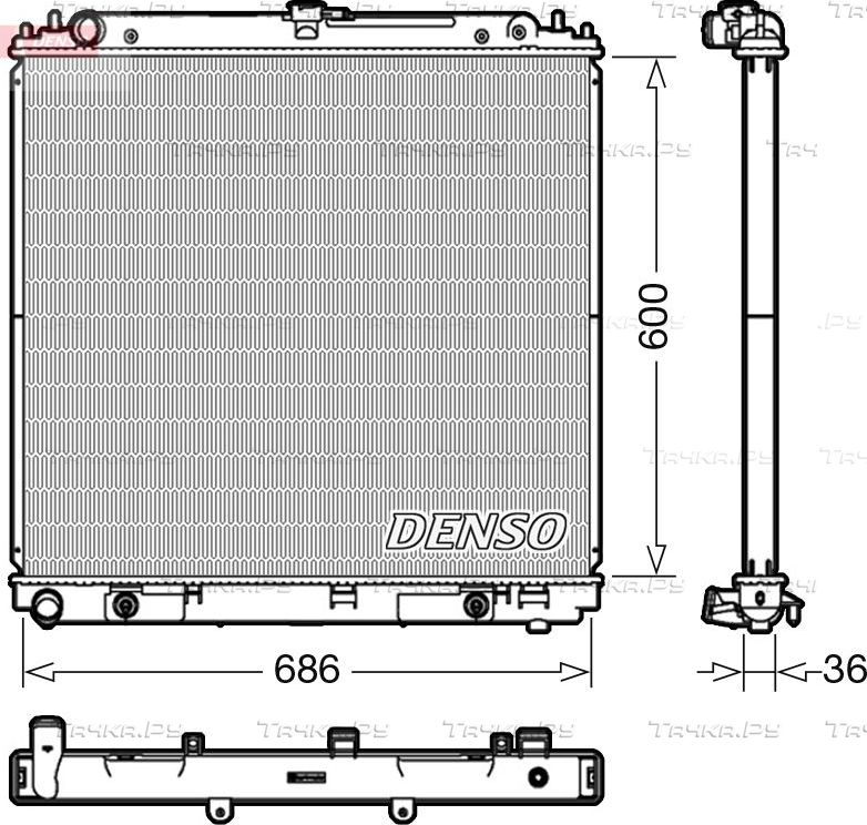 Радиатор охлаждения двигателя Denso. Артикул DRM46042