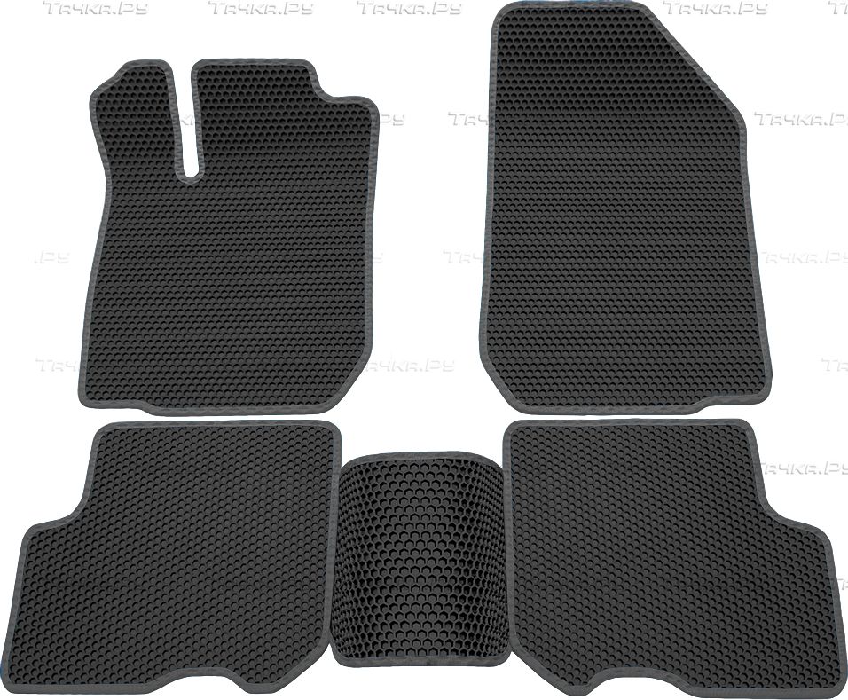 Коврики Rezkon EVA Соты для салона Renault Logan II 2013-2018 Серый кант. Артикул 9129015202