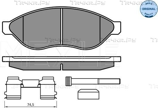 Тормозные колодки Meyle Original передние для Fiat Ducato III 2011-2017. Артикул 025 244 6819/W1
