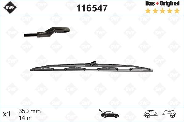 Щетка стеклоочистителя (дворник) SWF задняя для Volvo V50 I 2004-2012. Артикул 116547