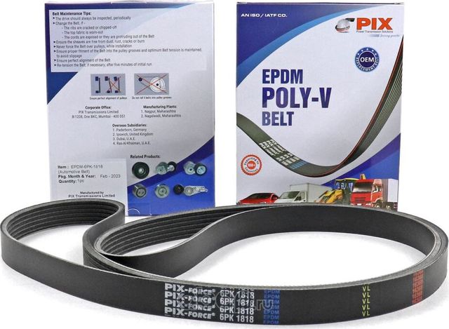 Ремень поликлиновый Ford Escort, Fiesta, Scorpio, Sierra, Mondeo II, Renault Log (PIX). Артикул 6PK1818