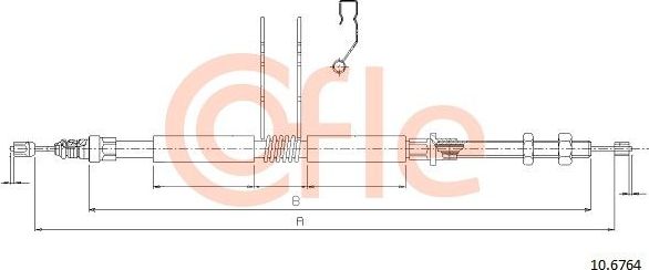 Трос ручника (тросик ручного тормоза) Cofle. Артикул 92.10.6764