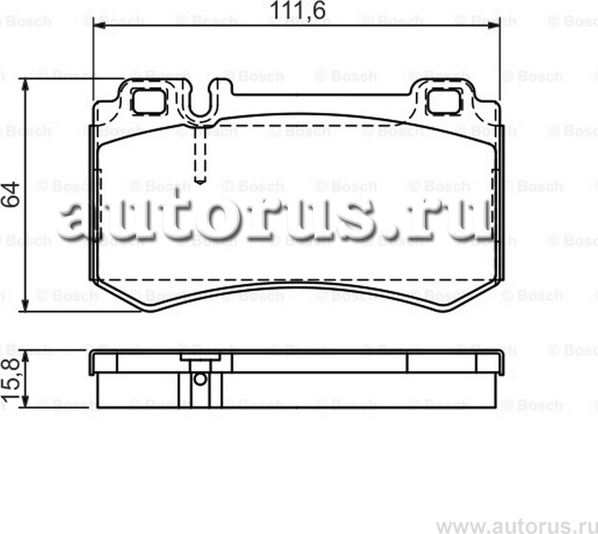 Колодки тормозные дисковые (Bosch). Артикул 0986494356