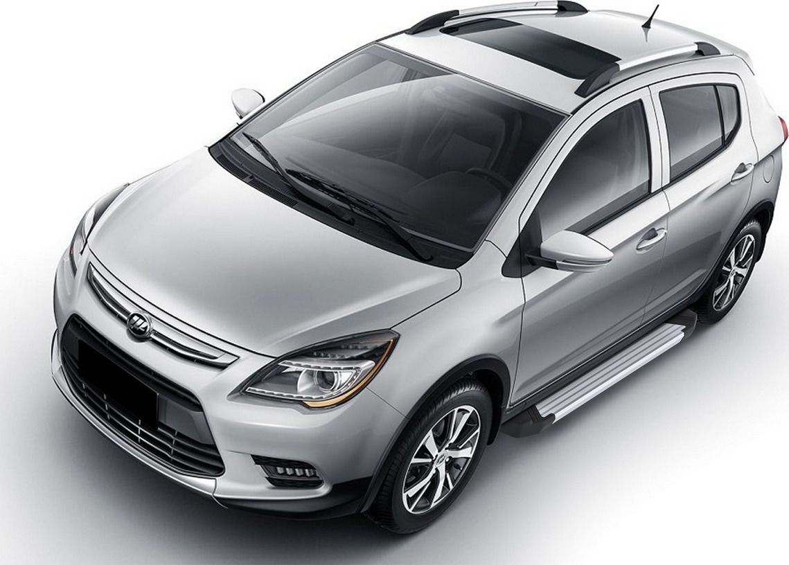 Пороги алюминиевые Rival Silver для Lifan X50 2015-2026. Артикул F173AL.3303.1