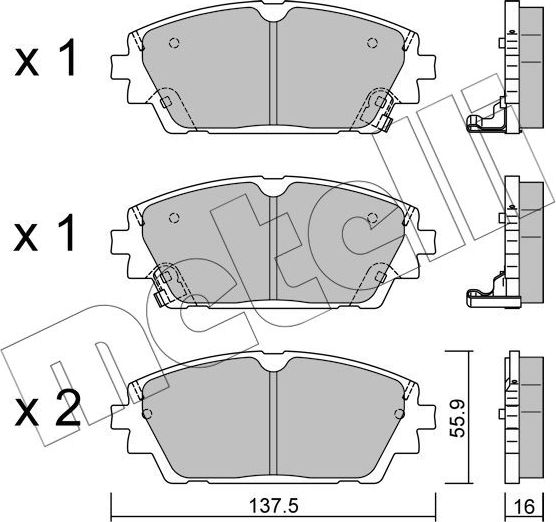 Тормозные колодки Metelli. Артикул 22-1237-0