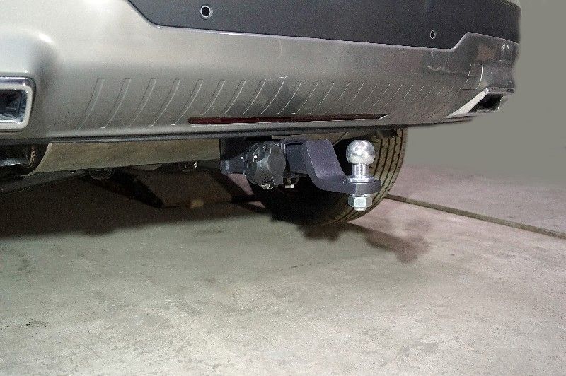 Фаркоп ТСС оцинкованный под американский квадрат для Jaecoo J7 1.6T 2WD 2023-2026 (нерж. шар). Артикул TCU00383N