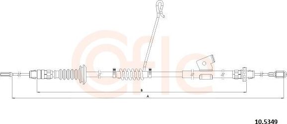Трос ручника (тросик ручного тормоза) Cofle. Артикул 92.10.5349