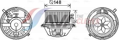 Вентилятор, мотор печки (отопителя) салона AVA для BMW 1 I (E81/E82/E87/E88) 2004-2012. Артикул BW8462