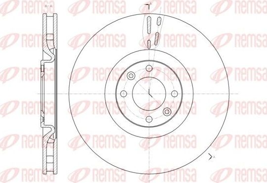 Тормозной диск Remsa передний для Citroen DS4 2011-2015. Артикул 61470.10