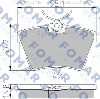 Тормозные колодки Fomar задние для Nissan Primastar I 2001-2014. Артикул FO 920281