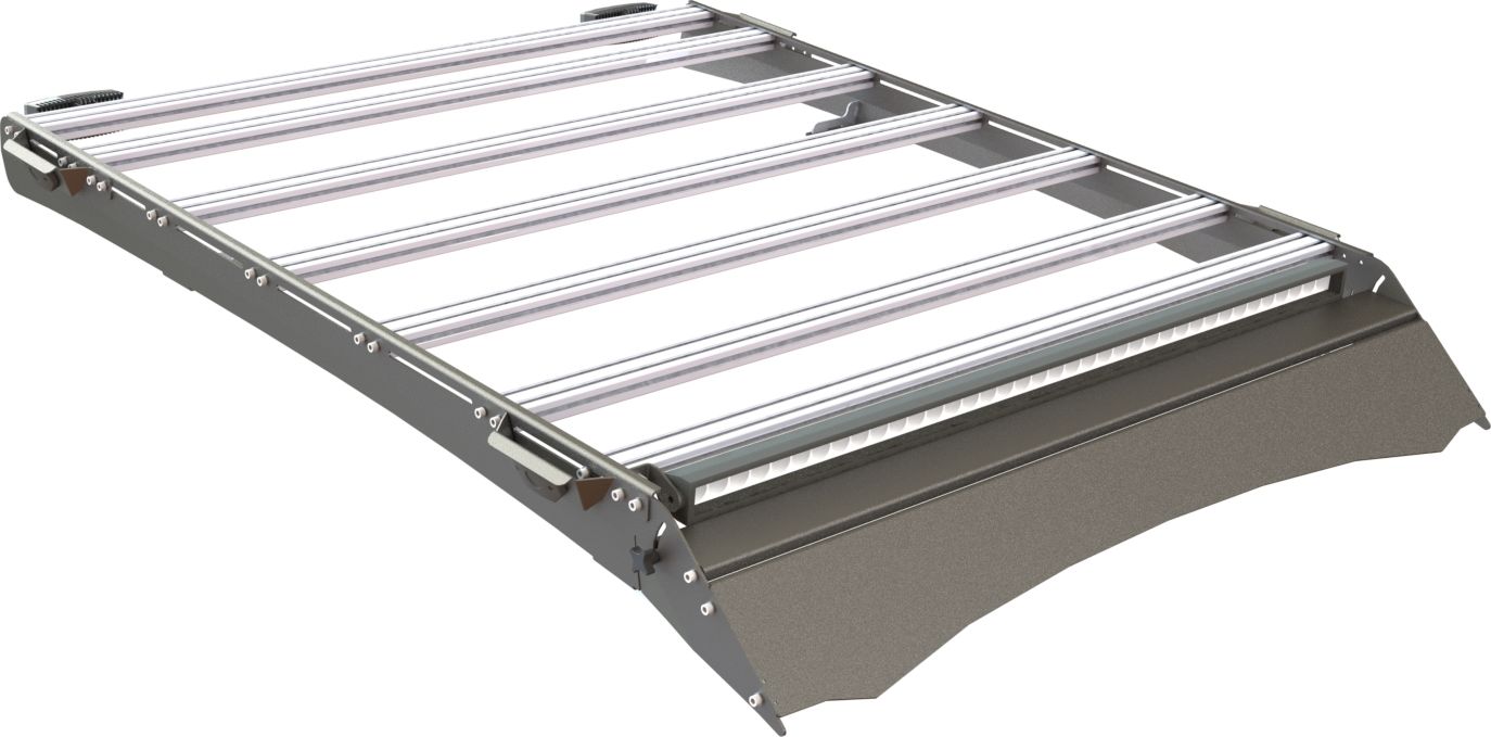 Экспедиционный багажник STC для Fiat Fullback I 2016-2020 шторка, дальний, рабочий и задний свет. Артикул STC-ML200/15-TR1-L1L2L3