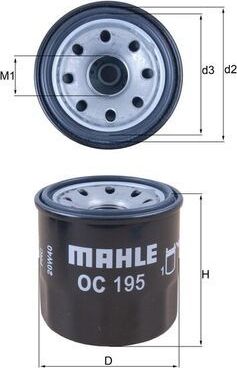 Масляный фильтр Mahle для Nissan Tiida I 2007-2013. Артикул OC 195