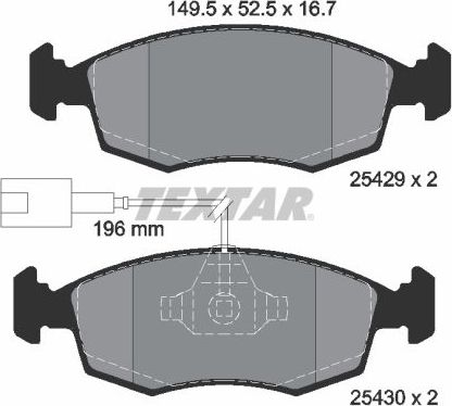 Тормозные колодки Textar Q+. Артикул 2542901