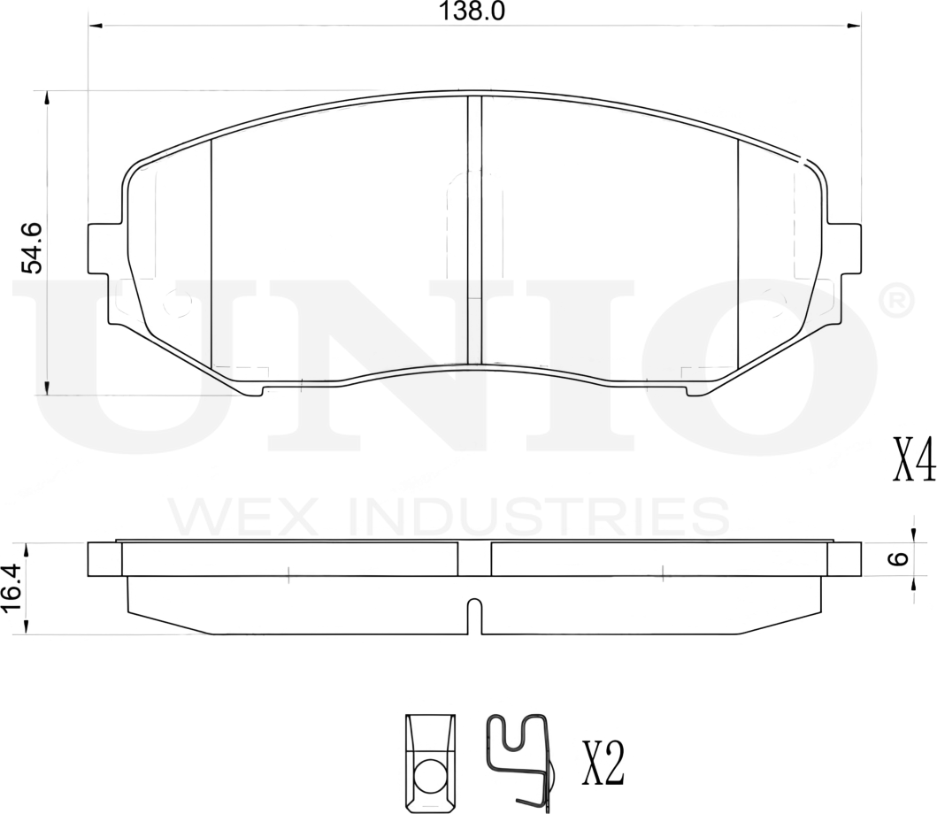 Колодки тормозные дисковые, комплект (Unio). Артикул BRP-20377