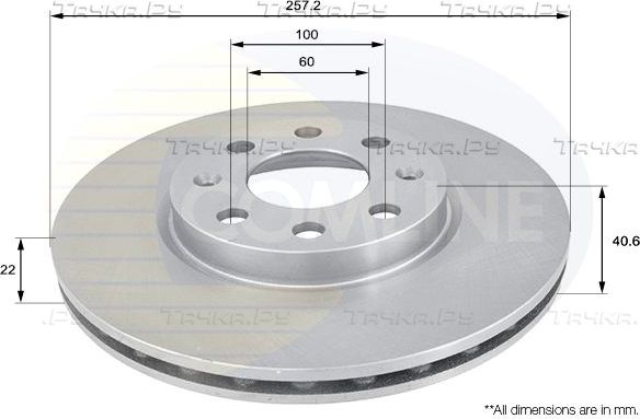 Тормозной диск Comline передний для Fiat Punto III Punto Evo 2008-2012. Артикул ADC1138V