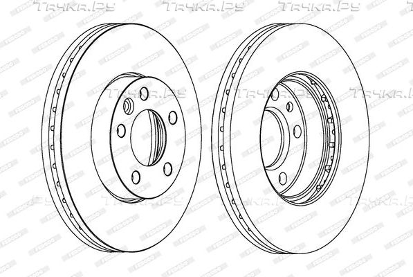 Тормозной диск Ferodo Premier передний для Volkswagen Transporter T6 2015-2026. Артикул DDF1253