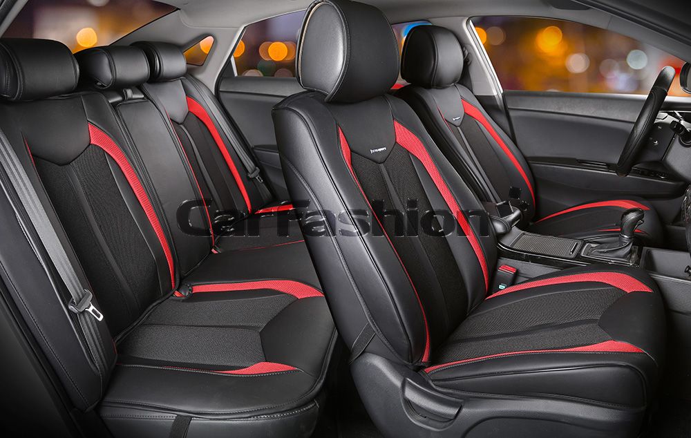 Накидки универсальные CarFashion Urban Plus для авто, цвет Черный/Черный/Красный. Артикул 22366
