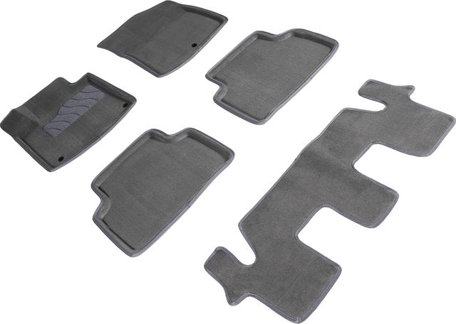 Коврики Seintex 3D ворсовые для салона Kia Sorento IV 7 мест 2020-2026 СЕРЫЕ. Артикул 95996