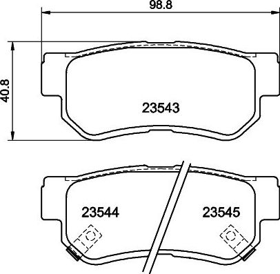 Тормозные колодки Hella NAO. Артикул 8DB 355 027-661
