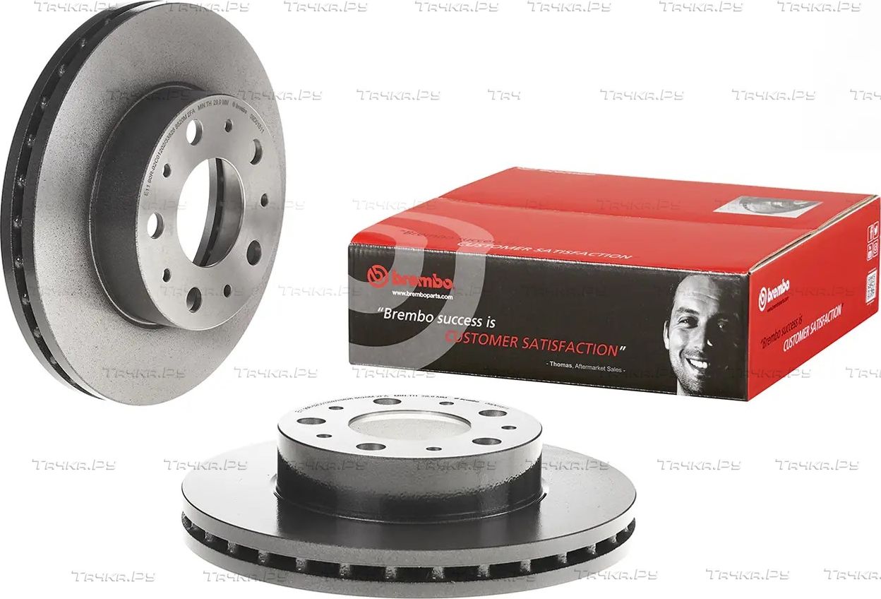 Тормозной диск Brembo PRIME LINE - UV Coated передний для Citroen Jumper II 2006-2026. Артикул 09.D018.11