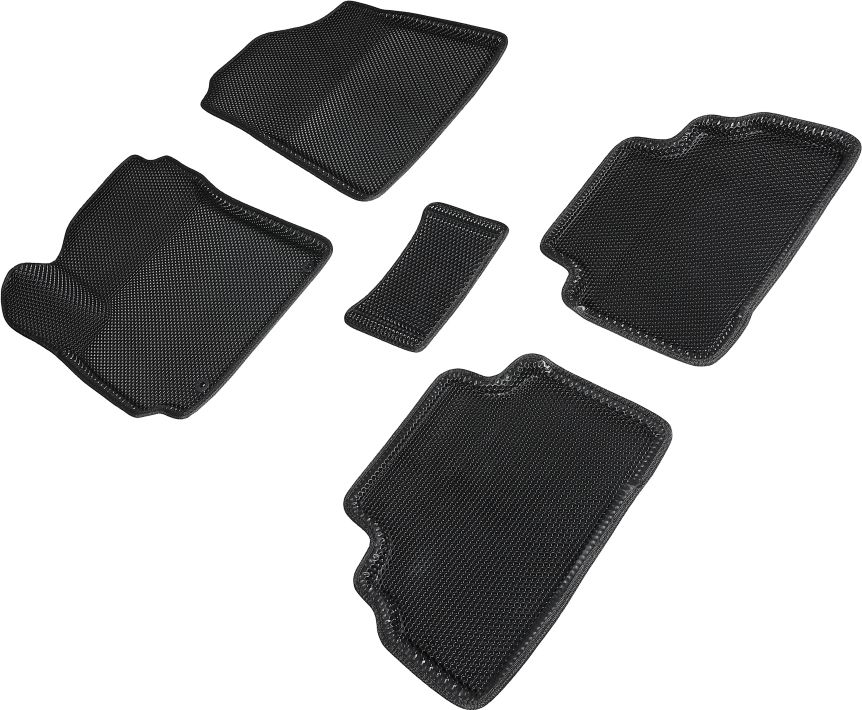 Коврики Seintex 3D EVA Соты для салона Kia Soul III 2019-2026 ЧЕРНЫЕ. Артикул 96167