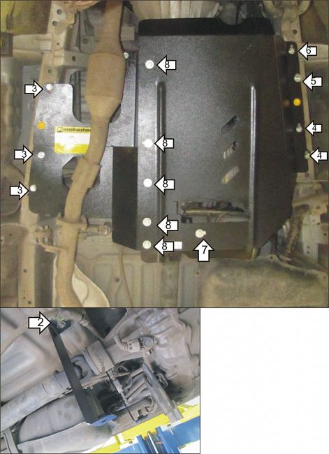 Защита Мотодор для КПП и РК Toyota Hiace H200 2004-2024. Артикул 02566