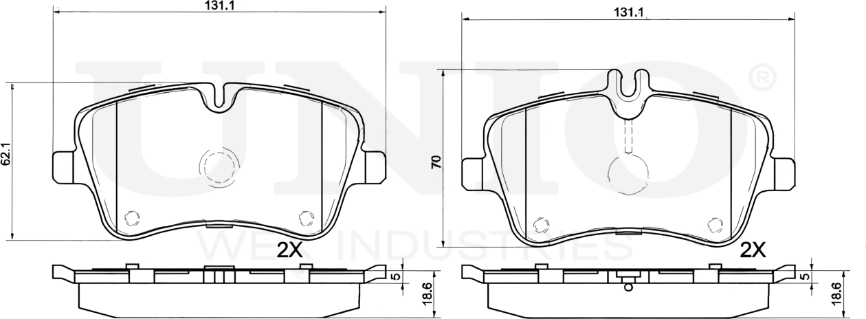 Колодки тормозные дисковые, комплект (Unio). Артикул BRP-20024