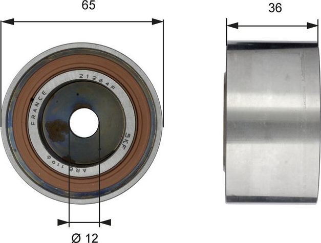 Натяжной ролик (натяжитель) приводного поликлинового ремня Gates FleetRunner™. Артикул T38709
