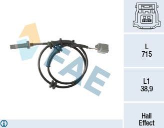 Датчик ABS FAE передний для Renault Kadjar I 2015-2026. Артикул 78468