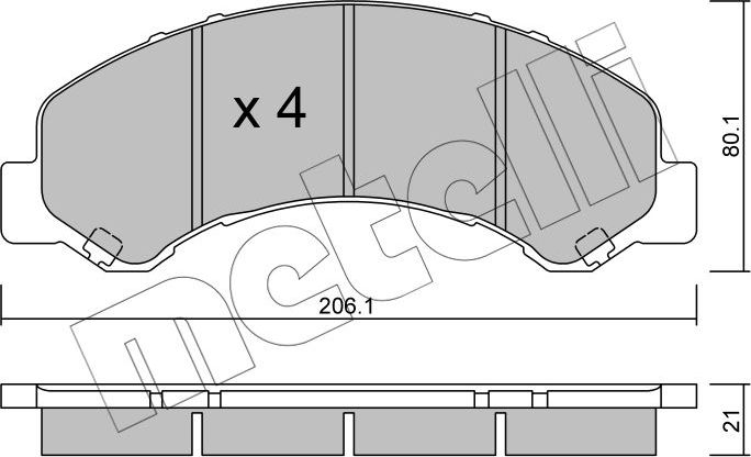Тормозные колодки Metelli. Артикул 22-0621-0