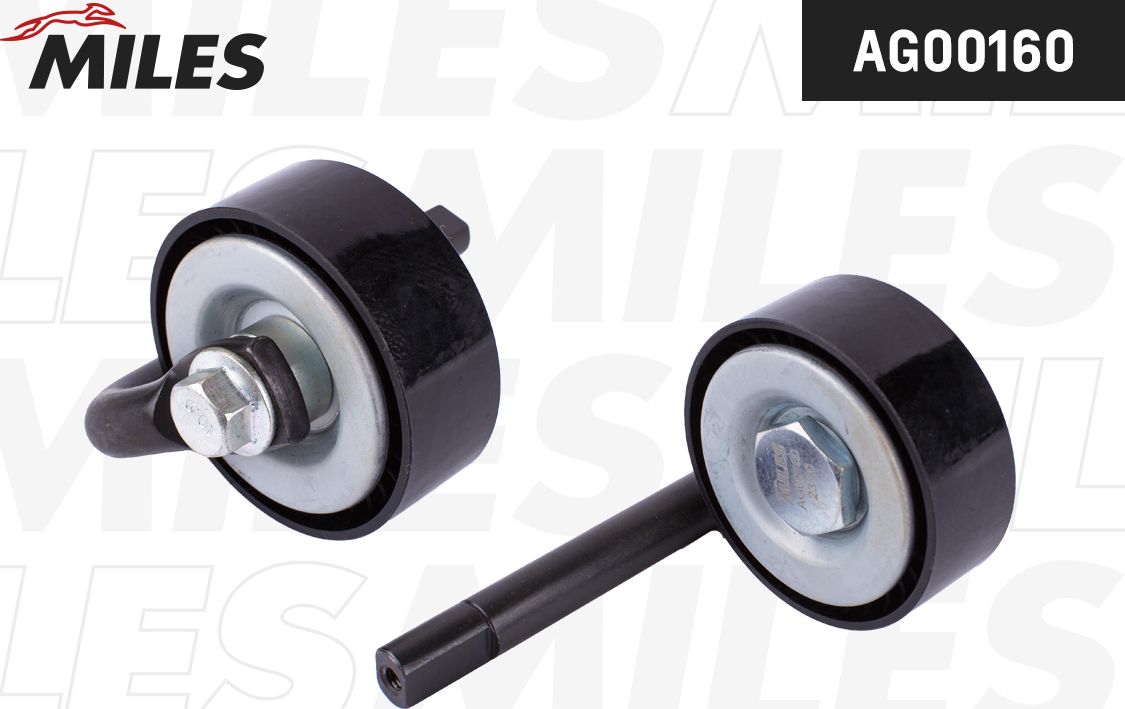 Натяжной ролик (натяжитель) приводного поликлинового ремня Miles. Артикул AG00160