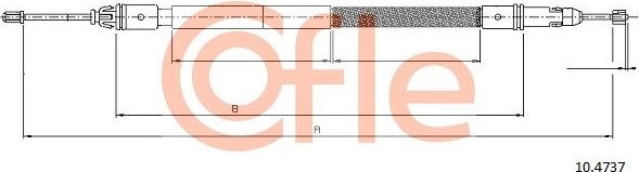 Трос ручника (тросик ручного тормоза) Cofle. Артикул 92.10.4737