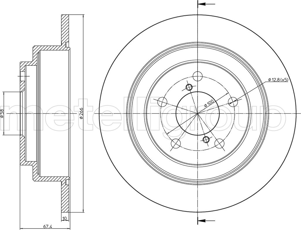 Тормозной диск Metelli. Артикул 23-0671
