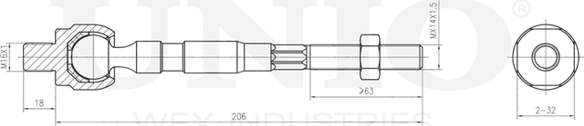 Тяга рулевая (Unio). Артикул SSP-30010