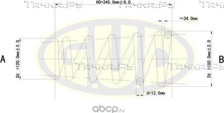 Пружина подвески G.U.D.. Артикул GCS255410