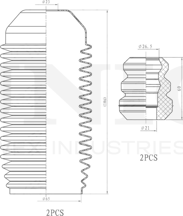 Отбойник и пыльник амортизатора, комплект (Unio). Артикул DUC-50085