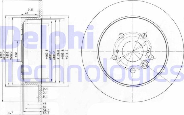 Тормозной диск Delphi задний для Toyota RAV4 II (XA20) 2000-2005. Артикул BG3691