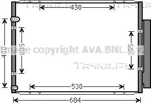 Радиатор кондиционера (конденсатор) AVA (алюминий). Артикул TO5574D