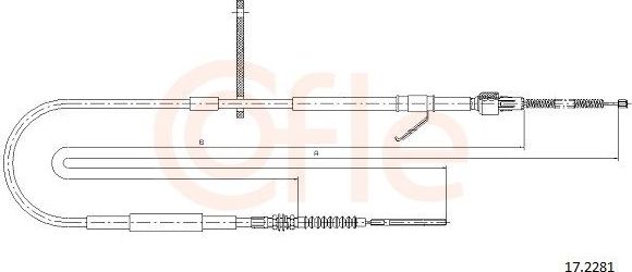 Трос ручника (тросик ручного тормоза) Cofle. Артикул 17.2281