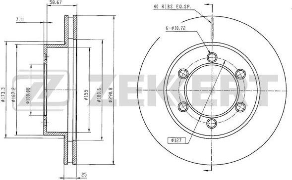 Тормозной диск Zekkert. Артикул BS-5497