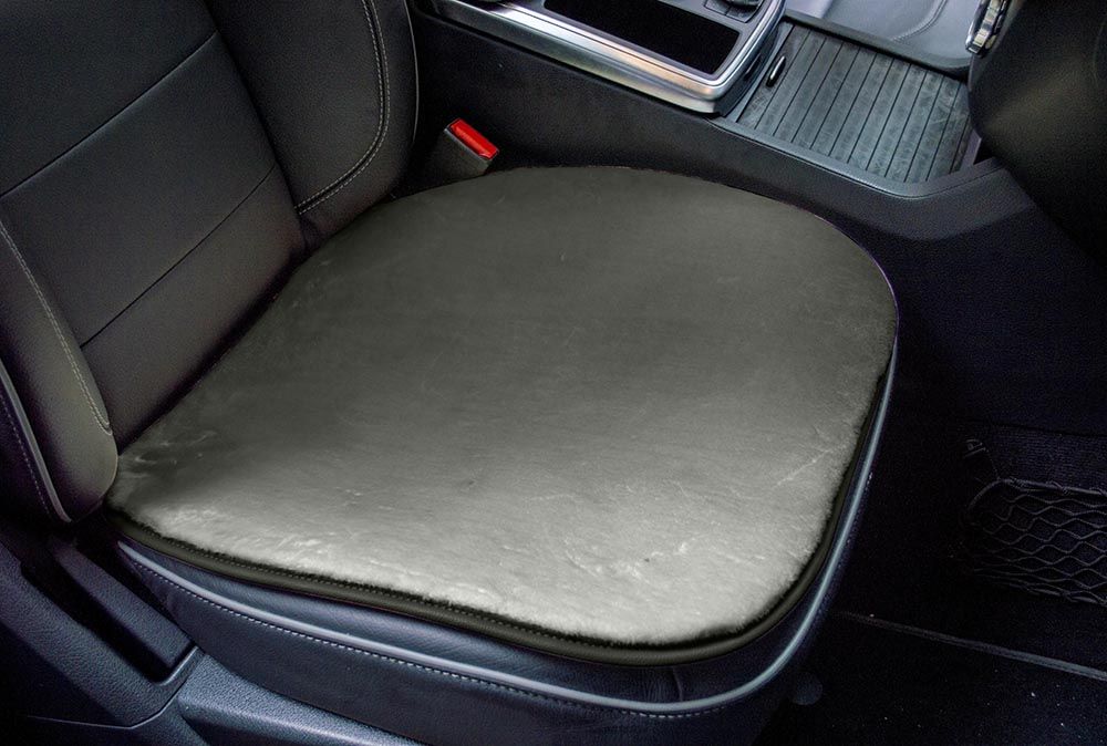 Накидка универсальная CarFashion Alpaca Mini из искусственного меха на переднее сиденье авто, цвет Светло-серый. Артикул 23003