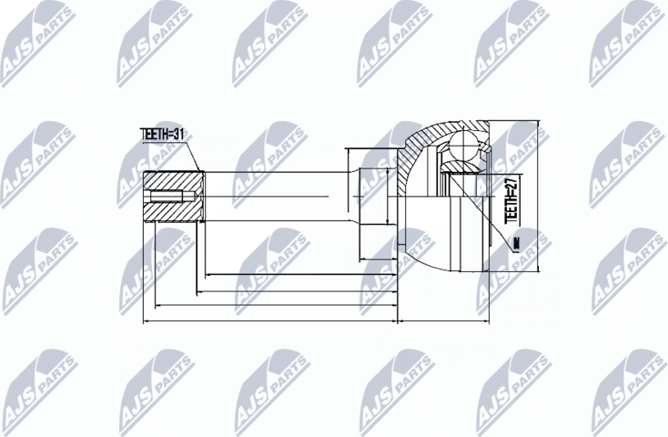 Шрус наружный (граната) NTY. Артикул NPZ-NS-011