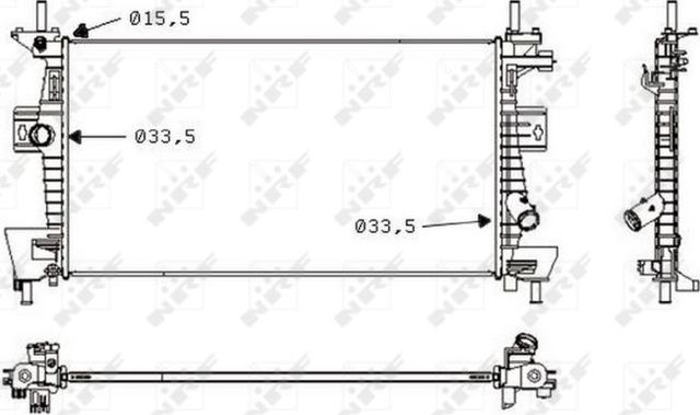 Радиатор охлаждения двигателя NRF для Ford Focus III 2013-2019. Артикул 58487
