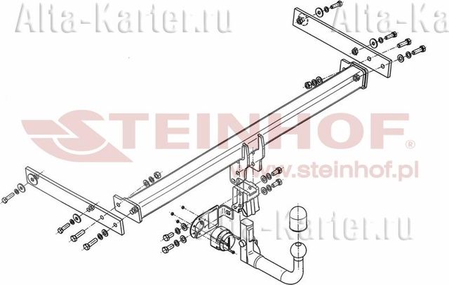 Фаркоп Steinhof для Audi Q3 I 2011-2018. Быстросъемный крюк. Артикул A-097