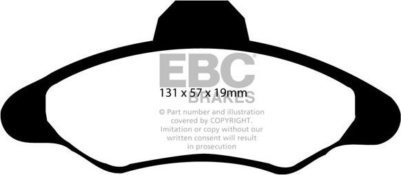 Тормозные колодки EBC Brakes передние для Ford Escort V 1995-2001. Артикул DP2837