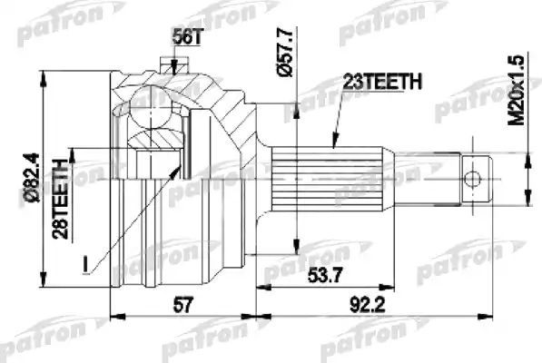 Шрус внутренний (граната) Patron для Dodge Neon II 1999-2005. Артикул PCV1330